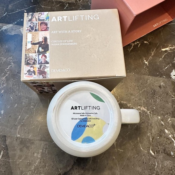 NIB Demdaco Mug by Susan Spangenberg Artsy Abstract Coffee Tea Mug chic ceramic - Picture 5 of 7